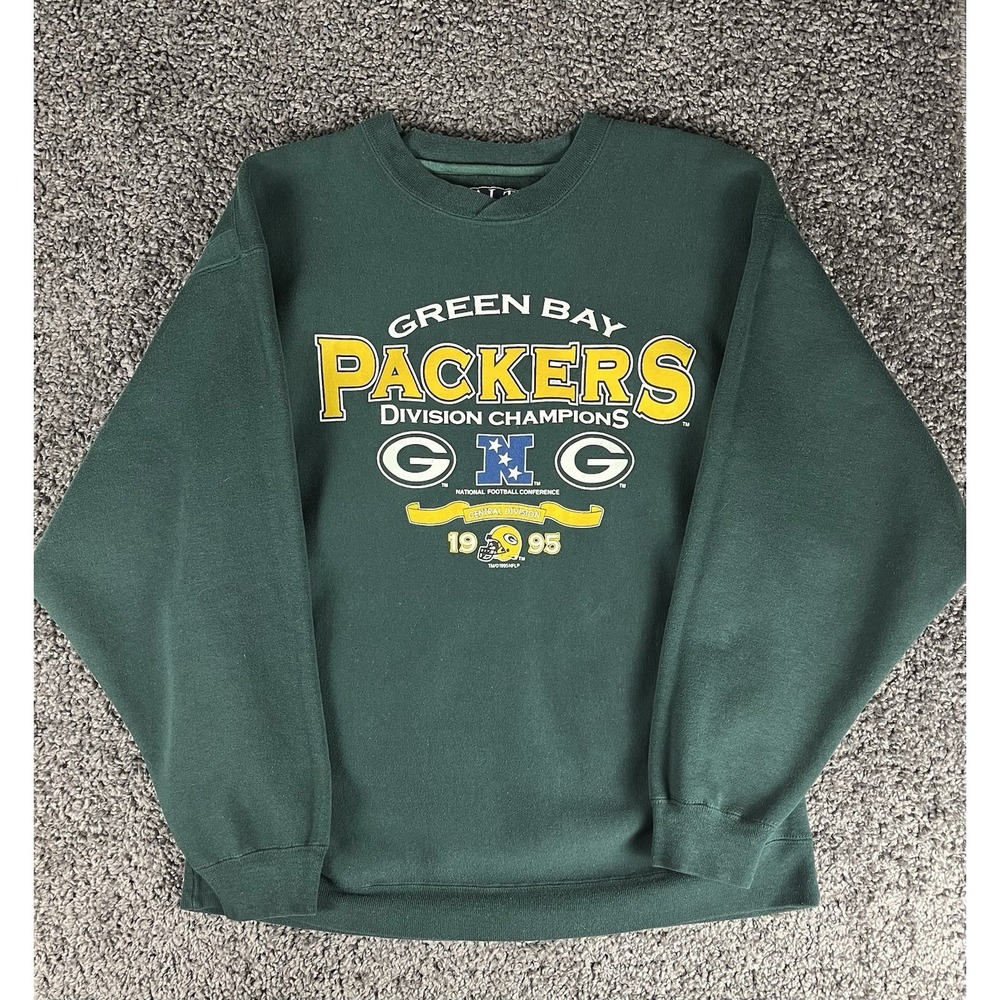Vintage 1995 Green Bay Packers XL Division Champions Galt Sand Green Sweater NFL